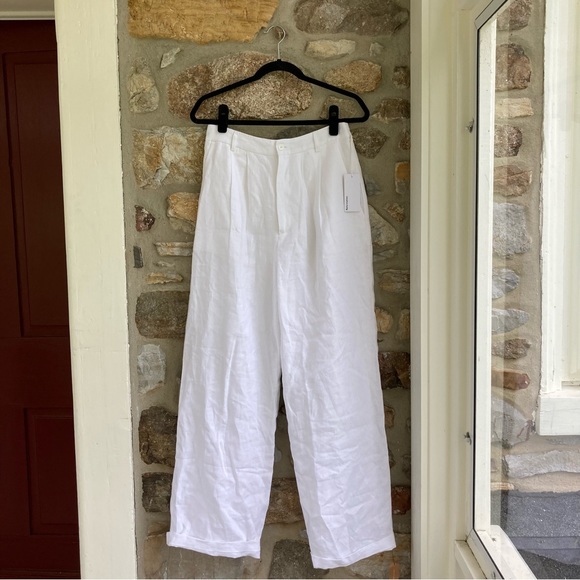 NWT Reformation Vesta Linen Pant In White Women’s 8 - Picture 6 of 16